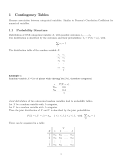 1 Contingency Tables