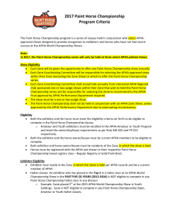 Paint Horse Championship Criteria &ndash; Final 2017
