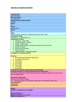 Grade 9 Individual and team games