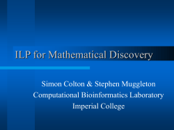 ILP for Mathematical Discovery - Department of Computing | Imperial