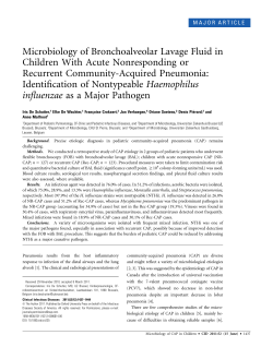 Microbiology of Bronchoalveolar Lavage Fluid in