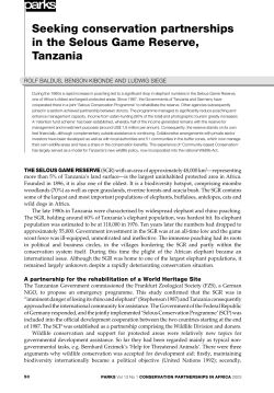 Seeking conservation partnerships in the Selous Game Reserve