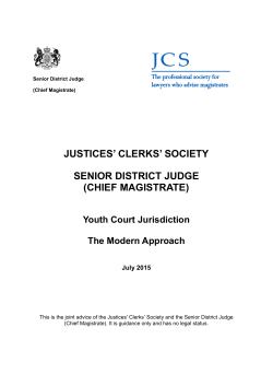The Modern Approach, Justices` Clerks Society and Senior District