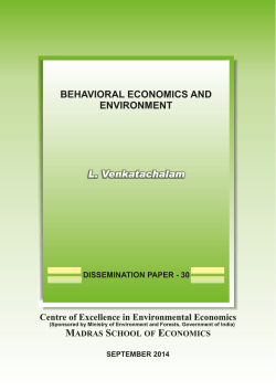 Behavioral Economics and Environment