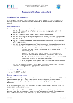 Programme 3 - Timetable and content (31 Mar 09)