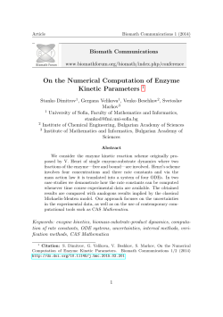 On the Numerical Computation of Enzyme Kinetic Parameters 1