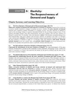 CHAPTER 6| Elasticity: The Responsiveness of Demand and Supply