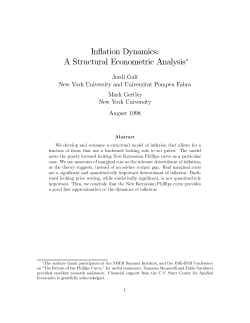 Inflation Dynamics: A Structural Econometric Analysis