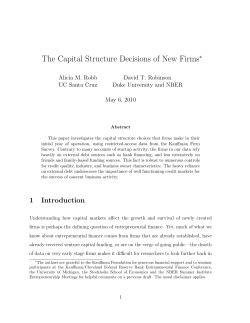 The Capital Structure Decisions of New Firms