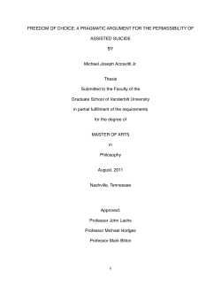 FREEDOM OF CHOICE: A PRAGMATIC ARGUMENT FOR THE