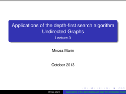 Applications of the depth-first search algorithm Undirected Graphs