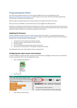 Uploading a program to the robot