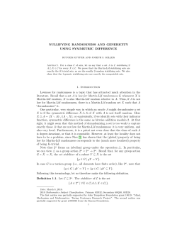 NULLIFYING RANDOMNESS AND GENERICITY
