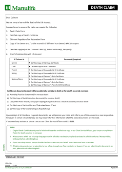 death claim - Manulife Singapore