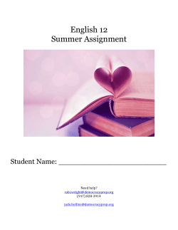 Assignment 2: Summer Reading