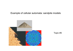 Example of cellular automata: sandpile models