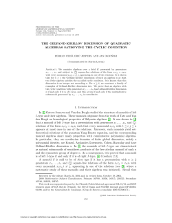 THE GELFAND-KIRILLOV DIMENSION OF QUADRATIC