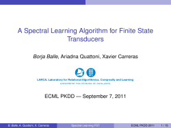 A Spectral Learning Algorithm for Finite State
