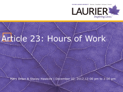 Overview of Article 23 - Wilfrid Laurier University