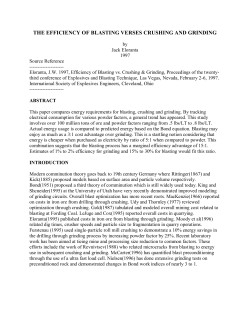 The Efficiency of Blasting Versus Crushing and Grinding