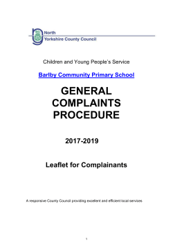 Complaints Procedure leaflet for complaintants 2017