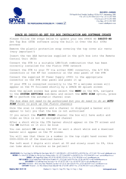 SPACE HD DSD200-HD SET TOP BOX INSTALLATION AND