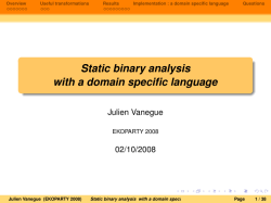 Static binary analysis with a domain specific language