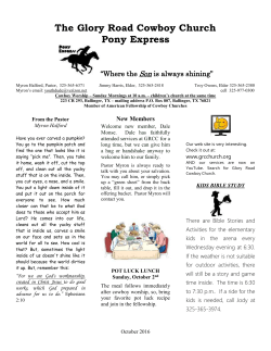 The Glory Road Cowboy Church Pony Express