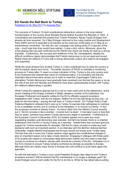 EU Hands the Ball Back to Turkey