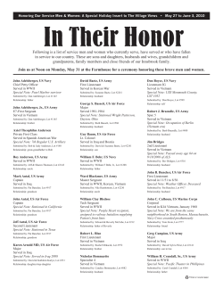 Following is a list of service men and women who currently serve