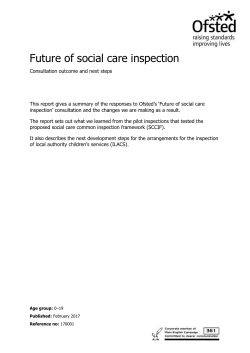Future of social care inspection - consultation outcomes