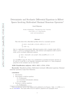 Deterministic and Stochastic Differential Equations in Hilbert Spaces