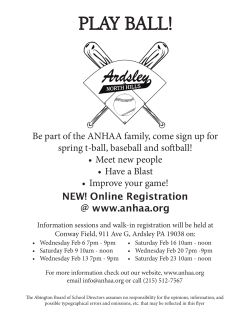 PLAY BALL! - Ardsley-North Hills Athletic Association