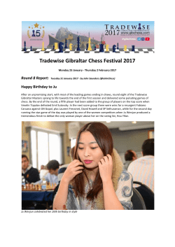 Tradewise Gibraltar Round 8 Report, 31 Jan 2017