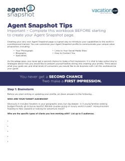 Agent Snapshot Tips