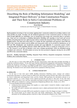 Describing the Role of Building Information Modelling
