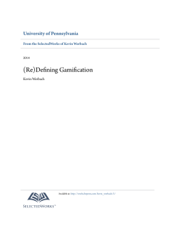 (Re)Defining Gamification - SelectedWorks