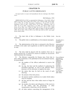 Public Lotto Ordinance