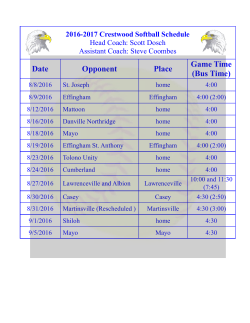 Date Opponent Place Game Time (Bus Time)