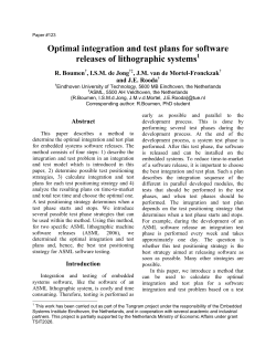 Optimal integration and test strategies for software releases of