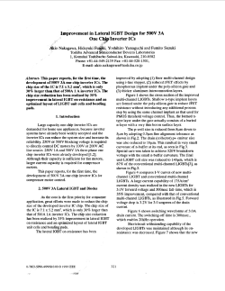 Improvement in lateral IGBT design for 500V 3A one chip inverter ICS