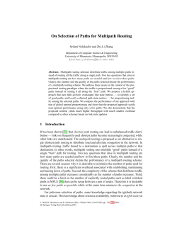 On Selection of Paths for Multipath Routing