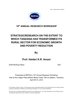strategic research on the what is needed for tanzania to