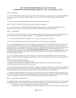 2017 EMASS SENIOR SOFTBALL PLAYING RULES [ADOPTED BY