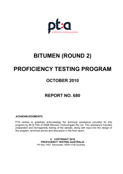 Bitumen Round 2 - Proficiency Testing Australia