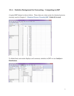 Trend and Seasonal Adjustments in JMP