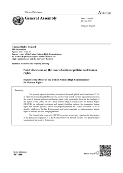 Summary report on the panel discussion on the issue of