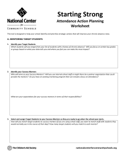 Attendance Action Planning Worksheet