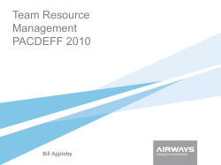 Team Resource Management PACDEFF 2010