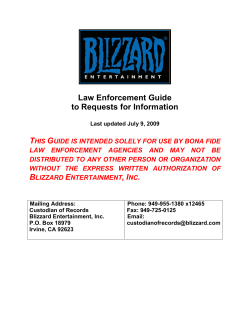 Law Enforcement Guide to Requests for Information